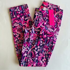 Lilly Pulitzer Women's 00‎ Kelly Skinny Ankle Pant Swing of Things Pink Navy
